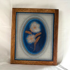 Vintage ceramic tile boho trivet wall hanging art home decor indie floral